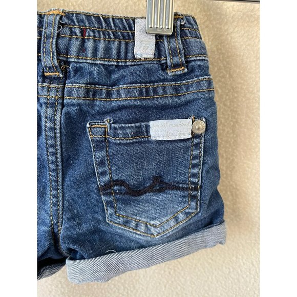7 for all Mankind Medium-Wash Denim Rolled Bottom Shorts - Picture 6 of 9